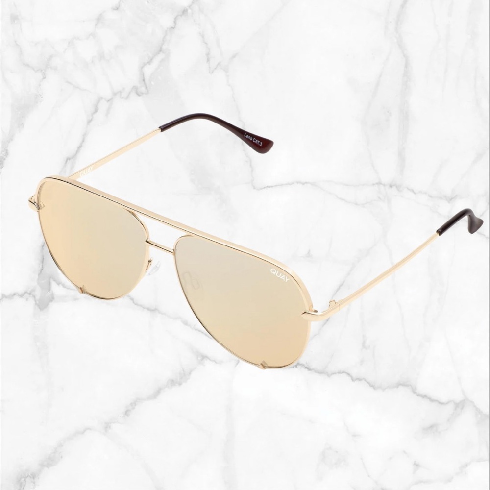 Quay High Key Polarized Sunglasses (case and cleaner included)